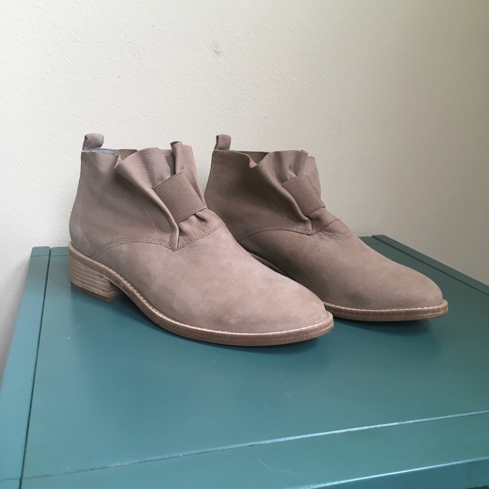 Eileen Fisher Taupe Suede Booties, Size 8.5, NWOT